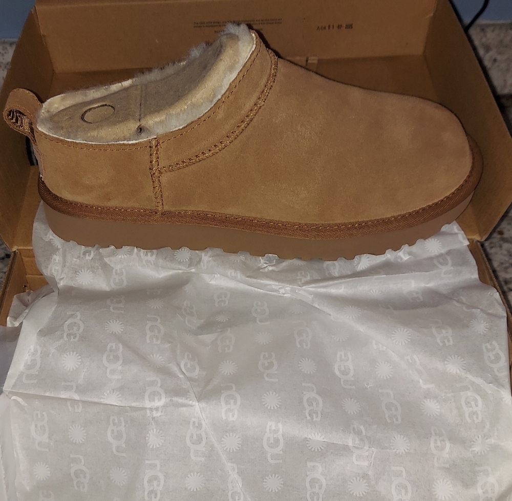 UGG Women's Suede Slip-On Boot in Chestnut/Tan